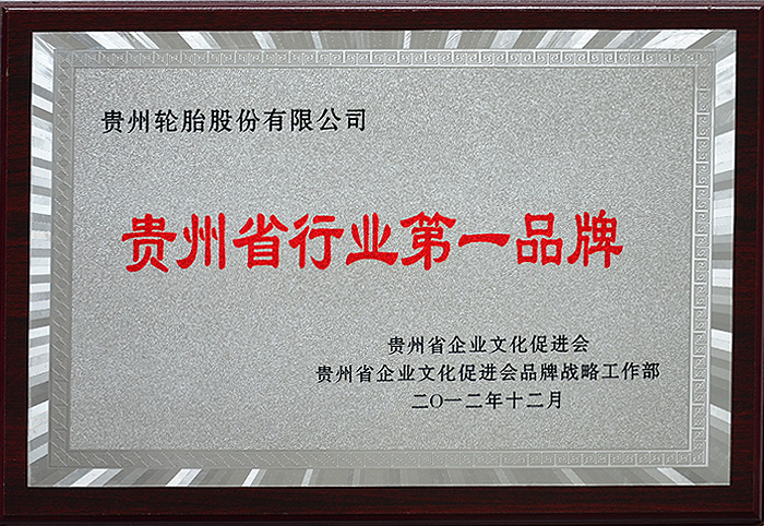 贵州省行业第一品牌（2012.12）